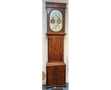 Railwayana: A mid-19th century, circa 1860, longcase clock, the dial signed 'Gratrix & Knight Patented'. The oval dial measur