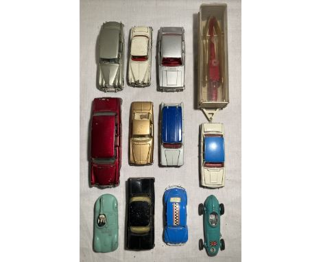 Diecast: A collection of assorted playworn diecast vehicles to include: Dinky Triumph 2000 with Southdown Gliding Club Traile