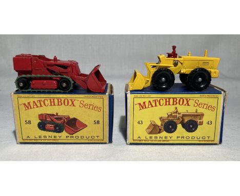 Matchbox: A pair of boxed Matchbox 75 Series vehicles to comprise: Aveling-Barford Tractor Shovel 43; and Drott Excavator 58.