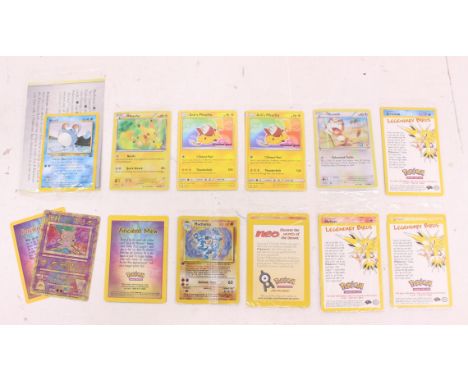 Pokemon: A collection of assorted sealed Pokemon Promotional Cards to include: Neo Genesis Marill Promo, Legendary Birds: Mol