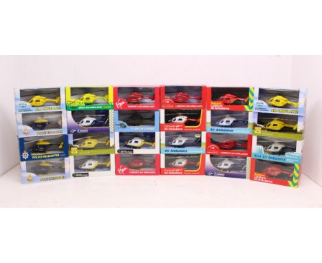 Richmond Toys: A collection of twenty-four (24) boxed Richmond Toys helicopter aircraft. Original boxes, box condition is gen