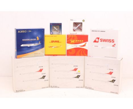 JC Wings: A collection of nine boxed 1:200 and 1:400 Scale JC Wings aircraft, to comprise: JC4135, JC4063, LH4124, LH4027, XX