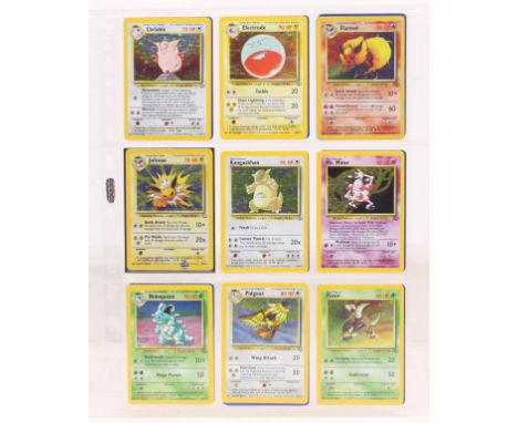 Pokemon: A complete Pokemon Unlimited Jungle Set, comprising 64/64 cards. Whitening to some card edges,&nbsp;some small marks
