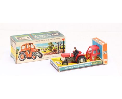 Britains: A boxed Britains, Massey-Ferguson Tractor 135, Cat. No. 9529, red body with detachable hood and driver. Original bo