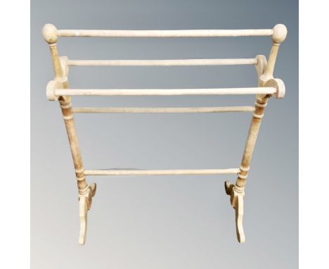 A vintage pine towel rail 