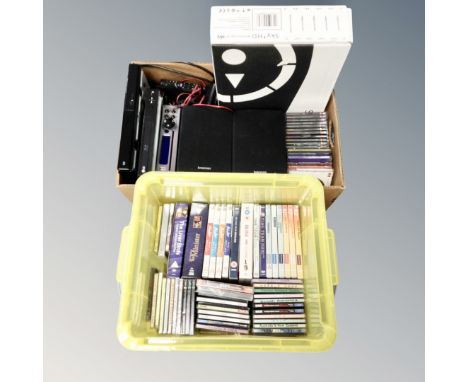 Two boxes of Brennan micro hifi system model JB7, LG blu-ray player, Sky box, assorted DVD's and CD's  CONDITION REPORT: The 