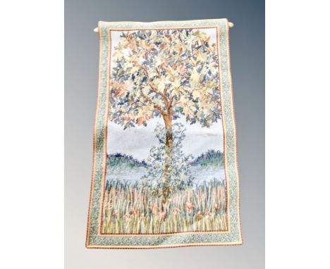 A Flanders tapestry tree of life 46 cm x 82 cm on pole 
