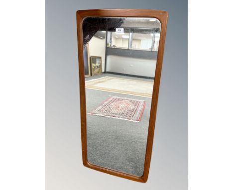 A 1970's teak framed mirror, 45cm by 100cm