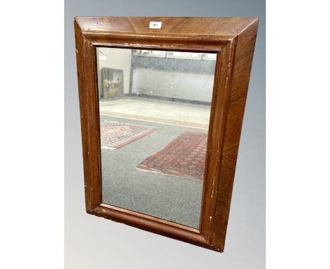 A 19th century mahogany framed mirror, 60cm by 81cm (a/f)