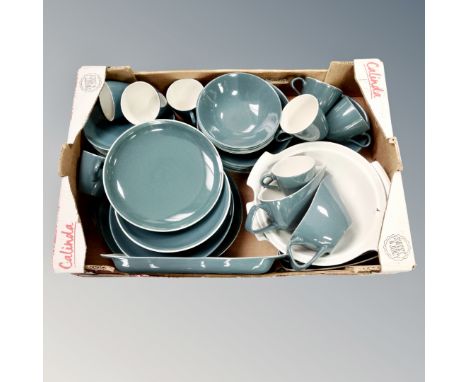 A box of Poole tea and dinner ware 