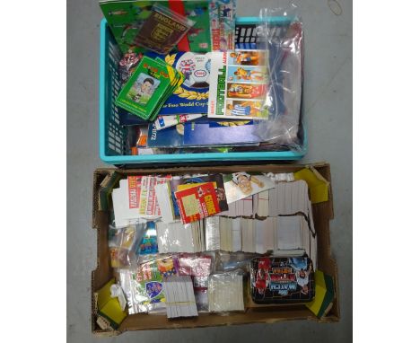 Trade cards, Football, 2 crates containing a large quantity of football cards, giveaways, postcards and inserts.  Included ma