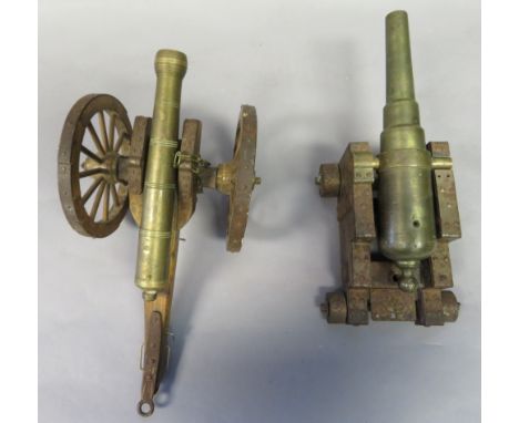 A MINIATURE ARMSTRONG MUZZLE-LOADING GUN AND A MINIATURE FIELD GUN IN LATE 18TH/EARLY 19TH CENTURY STYLE, 20TH CENTURY the fi