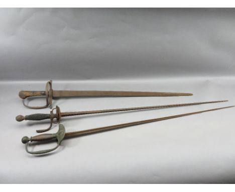 A GERMAN ARMING SWORD, DATED 1703; A CONTINENTAL SMALL-SWORD, CIRCA 1780 AND A FRENCH MODEL 1817 EPÉE FOR AN OFFICER OF THE R