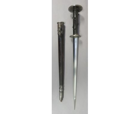 A RONDEL DAGGER IN FIRST HALF OF THE 15TH CENTURY STYLE, LATE 19TH/20TH CENTURY with tapering blade formed with a reinforced 