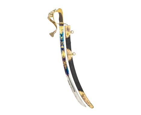 ‡ AN ENGLISH 1803 PATTERN INFANTRY OFFICER'S SABRE, EARLY 19TH CENTURY of regulation type, the blade etched and gilt with scr