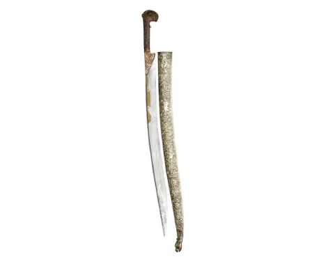 ‡ AN OTTOMAN SWORD (YATAGHAN), TURKEY, THIRD QUARTER OF THE 19TH CENTURY with slightly curved single-edged blade formed with 