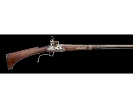 ‡ A 15 BORE ANDALUSIAN SILVER-MOUNTED MIQUELET-LOCK SPORTING GUN BY FRA. CATAN, RONDA, LATE 18TH CENTURY with two-stage barre