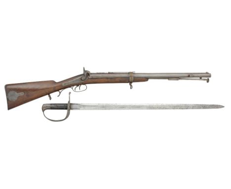 A RARE .550 CALIBRE D.B. JACOB'S PATENT PERCUSSION RIFLE AND BAYONET, BY SWINBURN &amp; SON, BIRMINGHAM, NO. 381, DATED 1861 