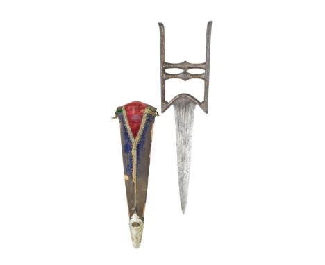 AN INDIAN DAGGER (KATAR), LATE 18TH CENTURY with tapering blade formed with a reinforced point and a series of converging ful