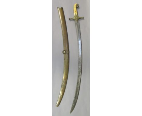 ˜AN 1831 PATTERN GENERAL OFFICER'S SWORD of regulation type, with curved fullered blade, gilt-brass hilt cast in low relief, 