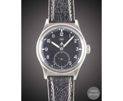 A GENTLEMAN'S STAINLESS STEEL BRITISH MILITARY IWC MARK 10 W.W.W. WRIST WATCH
CIRCA 1940s, PART OF THE "DIRTY DOZEN", WITH IW