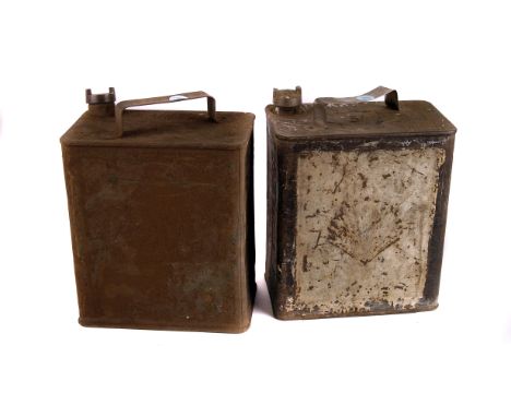 A collection of car and bicycle lamps, first half 20th century, together with two petrol cans, a horn and other car related e