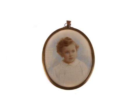 An early 20th century portrait miniature, the oval ivory panel possibly depicting Richard Vivian Dudley Beaumont the son of t