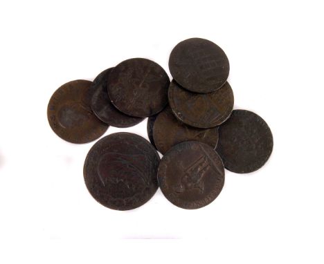 COINS: A interesting group of Georgian copper coins,  including the Thomas Williams trade token for the Anglesey mine workers