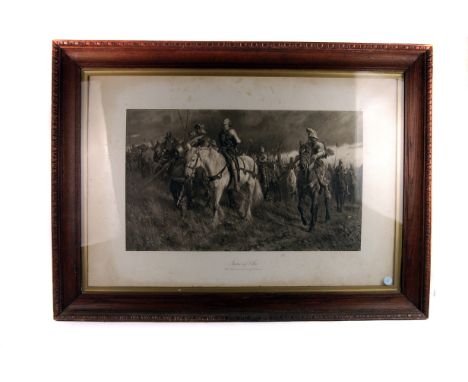 After R Wheelwright,  ;large lithographic print of Joan of Arc, the Heroine Saint of France, 53 x 76cm, framed and glazed 