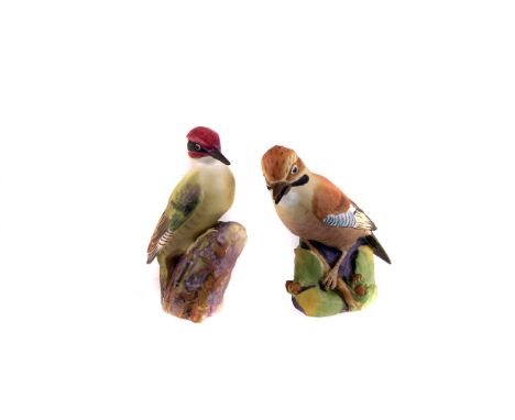 A collection of Royal Worcester Series 1 bisque bird figures,  including Kingfisher 3235, Jay 3248, Thrush 3234, and a quanti
