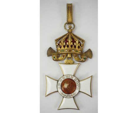 Bulgarien: St. Alexander Orden, 2. Modell (1887-1908), 2. Klasse Kreuz.Silber vergoldet, teilweise emailliert, mehrteilig gef