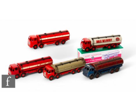 A collection of Dinky Supertoys diecasts, 504 Foden 14 Ton Tanker, renovated repainted with 'Gulf' decals in reproduction box