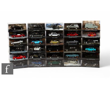 Thirty 007 James Bond Collection 1:43 scale diecast models, all in display cases. (30)