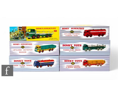 A group of Atlas Editions 'Dinky' reissued diecasts, 901 Foden Diesel 8-Wheel Wagon, 905 Foden Flat Truck with chains, 934 Le
