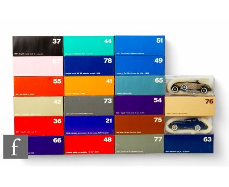 Twenty Rio 1:43 scale diecast models including, 1927 Bugatti Royale mod 41, 1928 Lincoln, 1941 Lincoln Continental, 1923 Roll
