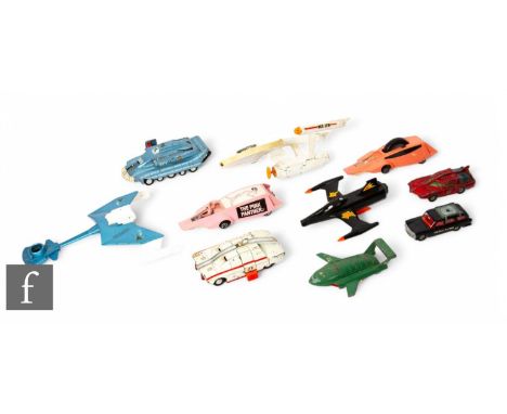 A group of Dinky TV related diecasts, including Pink Panther, Trident Starfighter, Spectrum Pursuit Vehicle, Maximum Security