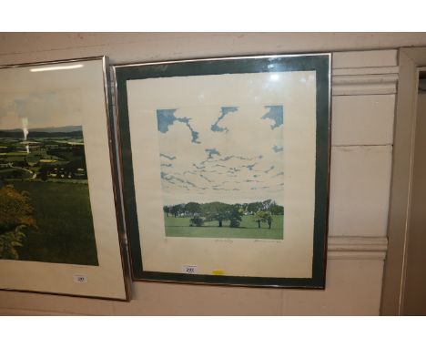 Greenwood, pencil signed coloured etching "White Sky" 120/150