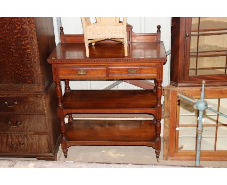 A late Victorian mahogany three tier buffet