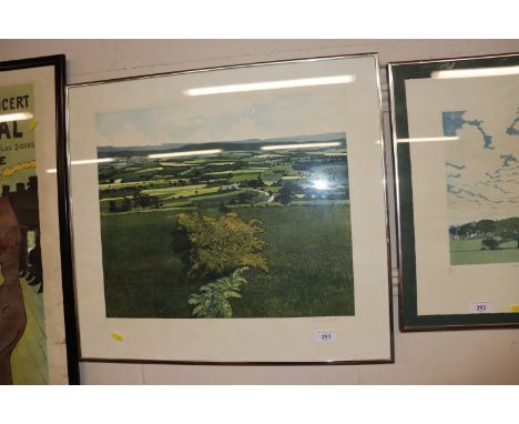 Greenwood, pencil signed coloured etching "Fields" artist proof dated '79