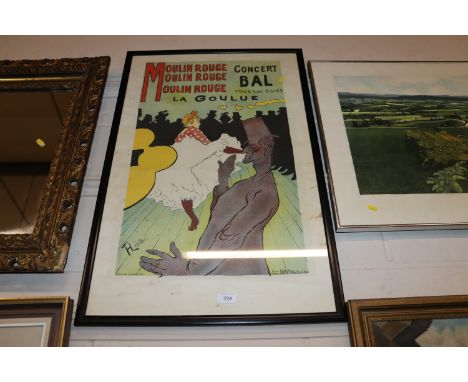 After Deschamps, coloured lithograph "Moulin Rouge"