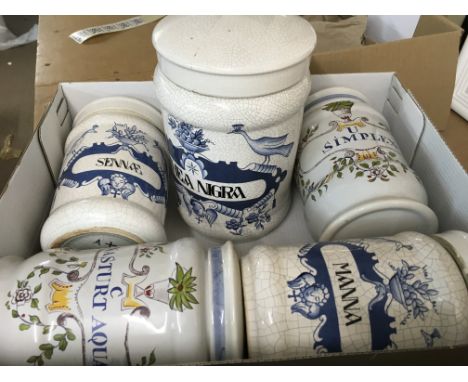 Ceramic reproduction chemist/apothecary drug jars .