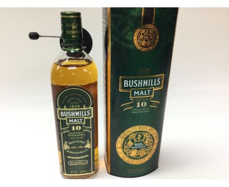 A bottle of Bushmills 10 years single malt whiskey. 400th anniversary 700ml sealed and boxed. NO RESERVE