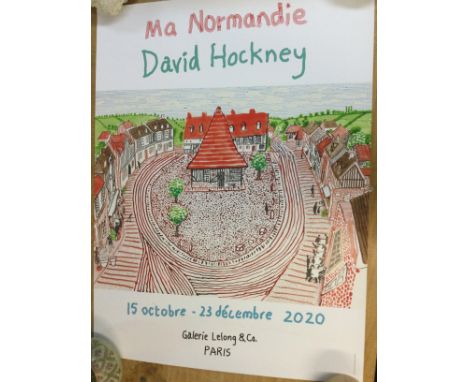 Two posters of David Hockney exhibitions. Shipping category B.