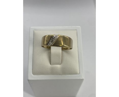 A 9ct yellow gold diamond signet ring, 1.9 grams approx