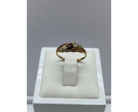 A 9ct yellow gold cz dress ring, 1.2 grams in weight approx, size L