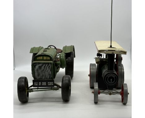 A John Deer tin plate tractor &amp; a Mamod model steam roller