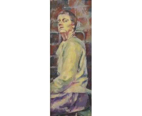 Caroline Herdson, portrait of a lady, oil on canvas, 77 x 28cms, framed