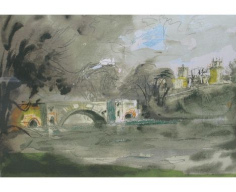 JOHN EGERTON CHRISTMAS PIPER, CH, (1903-1992), Blenheim Bridge, Screenprint in colours, signed in pencil lower right margin, 