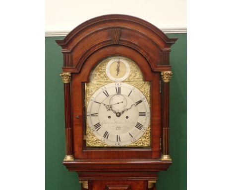 An early 19th Century mahogany Longcase Clock by Charles Howse , London with arched brass dial, silvered chapter ring, strike