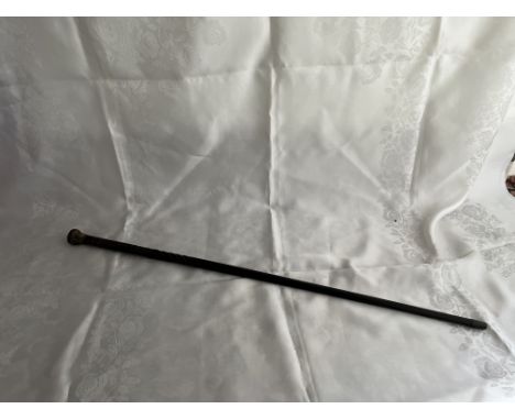 An Ebony walking stick with silver top